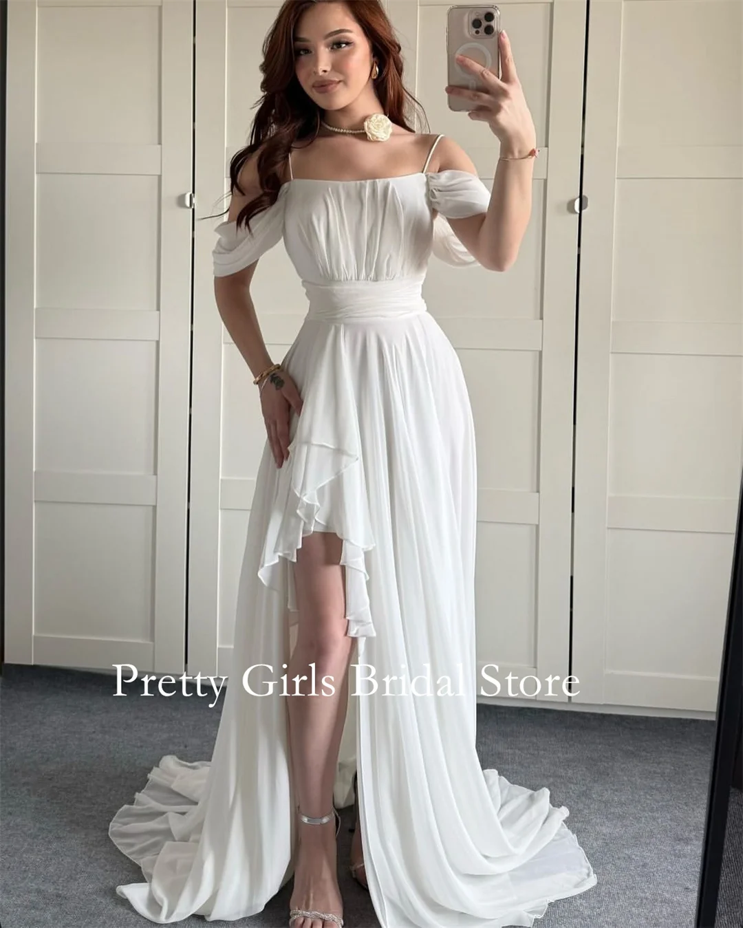 Длинное вечернее платье трапециевидной формы на бретельках Robe De Soirée, вечернее платье по индивидуальному заказу, шифоновое платье с короткими рукавами, белые платья для выпускного вечера
Длинное вечернее платье трапециевидной формы на бретельках Robe De Soirée, вечернее платье по индивидуальному заказу, шифоновое платье с короткими рукавами, белые платья для выпускного вечера
