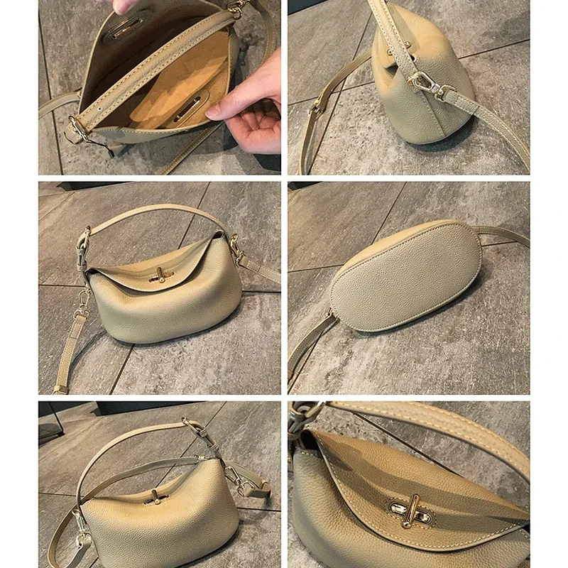 Women's Plain Color Genuine Leather Handbag Fashionable All-match Casual Versatile Trendy Single Shoulder Bag Handbags Crossbody
Women's Plain Color Genuine Leather Handbag Fashionable All-match Casual Versatile Trendy Single Shoulder Bag Handbags Crossbody