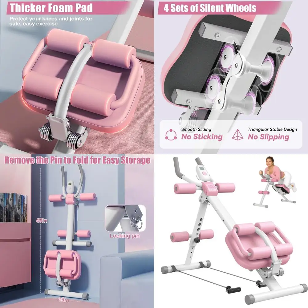 Multifunctional Ab Machine, Crunch & Sit-Up Core Trainer for Stomach & Ab Workout, Adjustable & Foldable Exercise Equipment, Kne
Multifunctional Ab Machine, Crunch & Sit-Up Core Trainer for Stomach & Ab Workout, Adjustable & Foldable Exercise Equipment, Kne