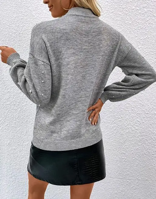 Autumn & Winter New Solid Women's Casual Bead Sweater Female Daily Clothing Fashion Knit Pullover for Wearing Commuting Knitwear
Autumn & Winter New Solid Women's Casual Bead Sweater Female Daily Clothing Fashion Knit Pullover for Wearing Commuting Knitwear