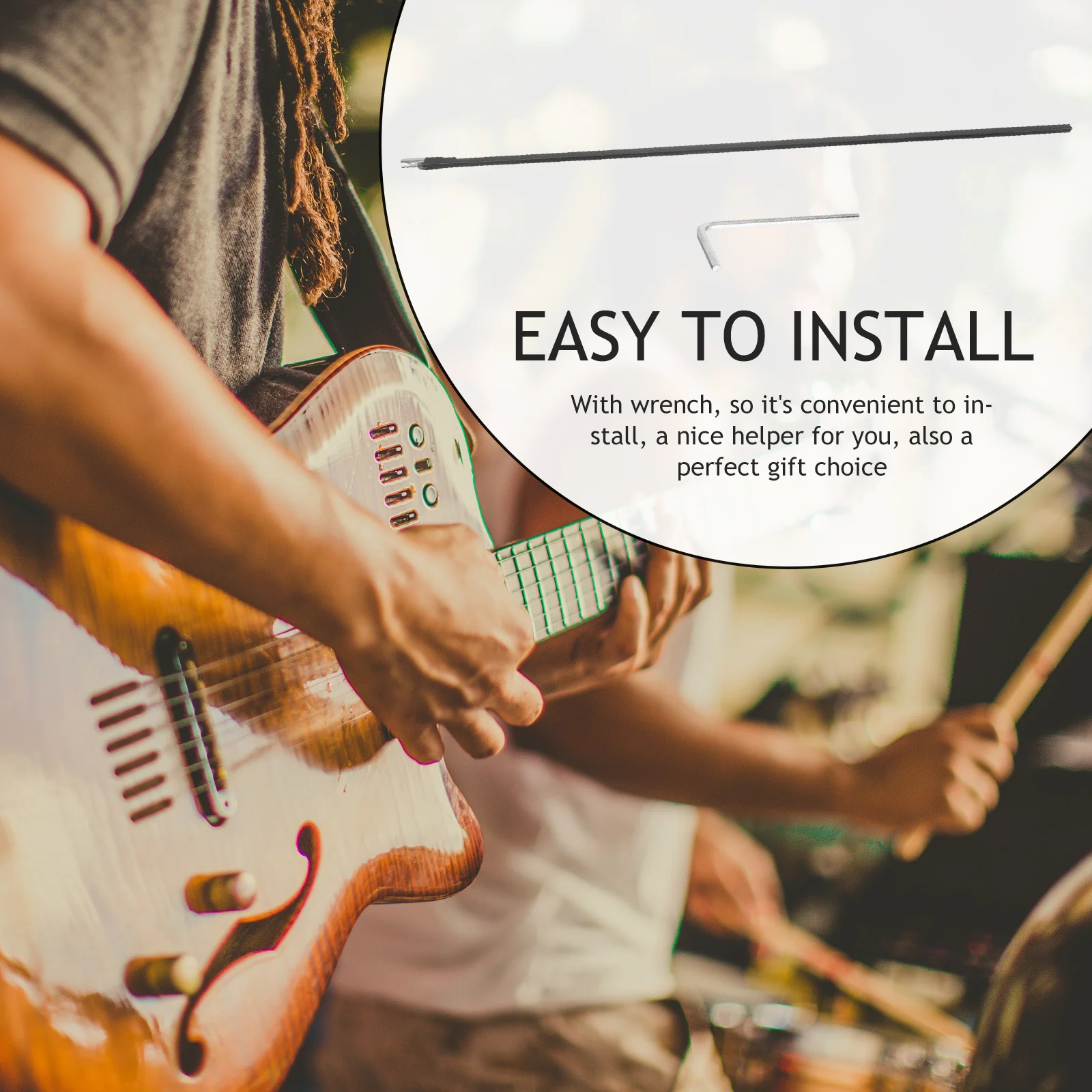 Truss Rod Metal Two Way Sturdy Durable Truss Rod For Electric Guitar Bass Replacement Accessory With Wrench Guitar Neck