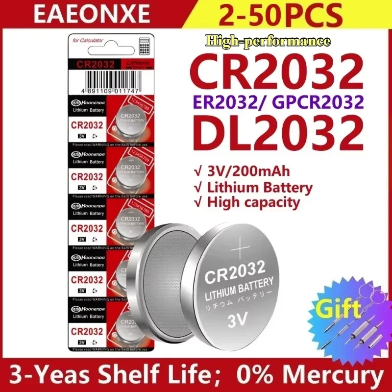High-Capacity CR2032 cr2032 Lithium Button CR 2032 Battery Compatible with AirTag Key FOBs calculators Coin counters Watches etc
High-Capacity CR2032 cr2032 Lithium Button CR 2032 Battery Compatible with AirTag Key FOBs calculators Coin counters Watches etc
