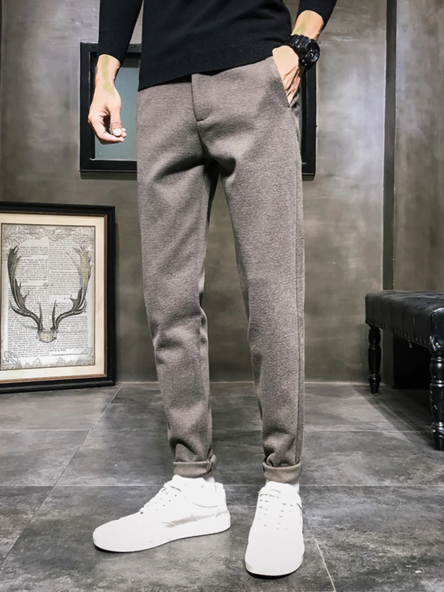 Men's Woolen Trousers Slim Straight Casual Thiened Winter Faion Small Foot West Pants Long Pants Low Waist Polyester
Men's Woolen Trousers Slim Straight Casual Thiened Winter Faion Small Foot West Pants Long Pants Low Waist Polyester