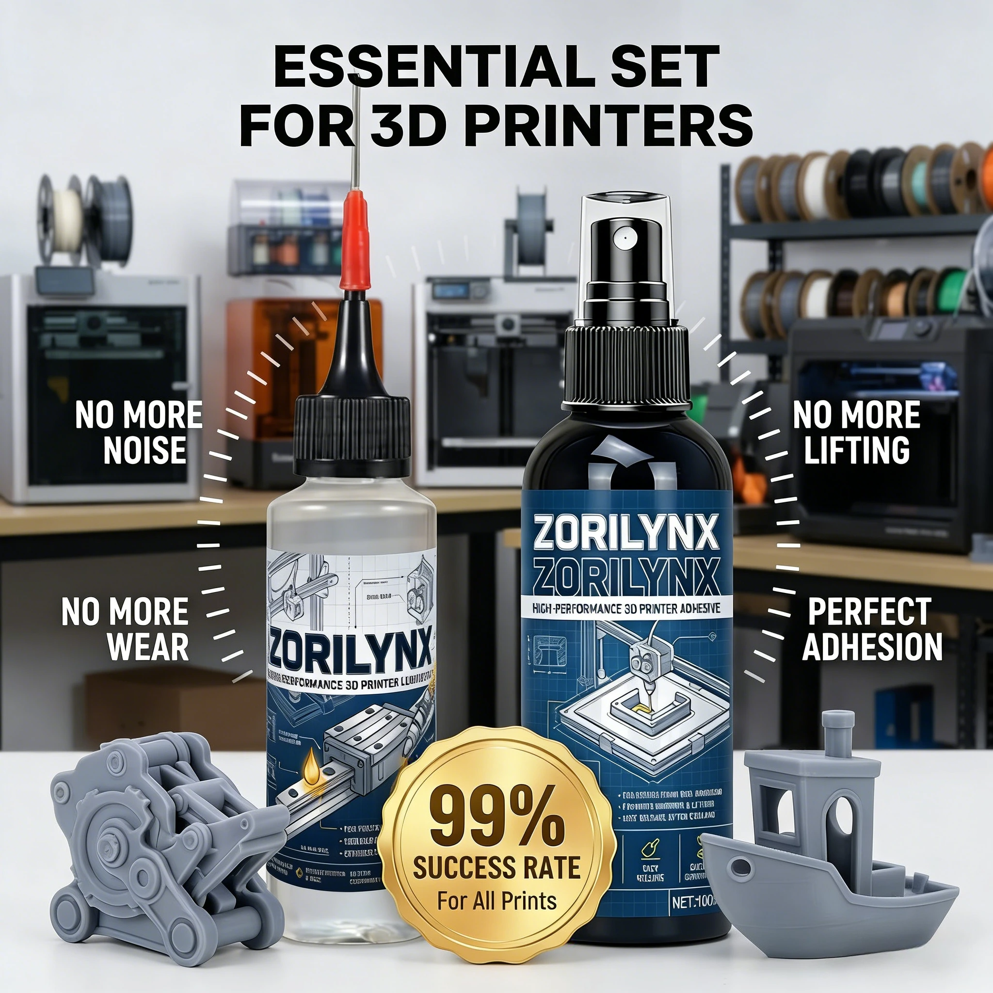 3D Printer Glue 100ml & Lubricant Oil 70ml Combo Set for PEI Glass Bed Adhesion and Smooth Mechanical Motion ZORILYNX
3D Printer Glue 100ml & Lubricant Oil 70ml Combo Set for PEI Glass Bed Adhesion and Smooth Mechanical Motion ZORILYNX