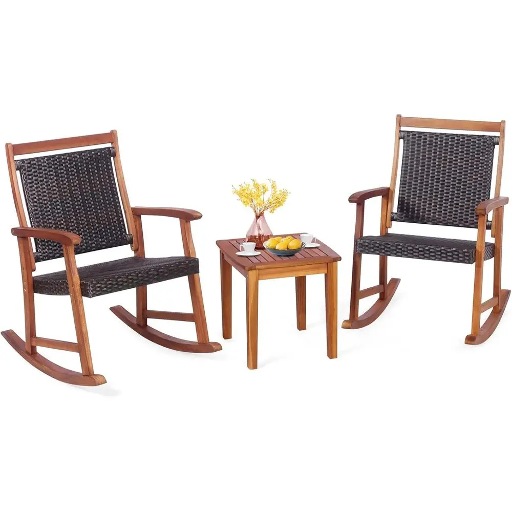 Комплект садовых кресел-качалок из акации с кофейным столиком, плетеные кресла-качалки для сада, веранды, заднего двора
Комплект садовых кресел-качалок из акации с кофейным столиком, плетеные кресла-качалки для сада, веранды, заднего двора