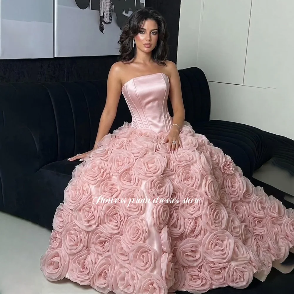 Flowers Pink Prom Dress with 3D Flowers A Line Party Dress Luxury Evening Dress for Princess فساتين مناسبة رسمية Customized
Flowers Pink Prom Dress with 3D Flowers A Line Party Dress Luxury Evening Dress for Princess فساتين مناسبة رسمية Customized