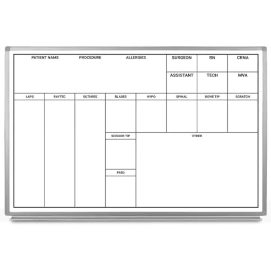 OP-Room Dry-Erase Hospital Whiteboard 36" x 24"
OP-Room Dry-Erase Hospital Whiteboard 36" x 24"