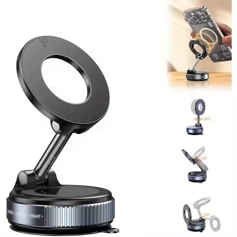 Strong Magnetic Car Phone Holder Foldable Design 360° Adjustable Vacuum Mount for Car/Desk/Bathroom/Universal Use
Strong Magnetic Car Phone Holder Foldable Design 360° Adjustable Vacuum Mount for Car/Desk/Bathroom/Universal Use