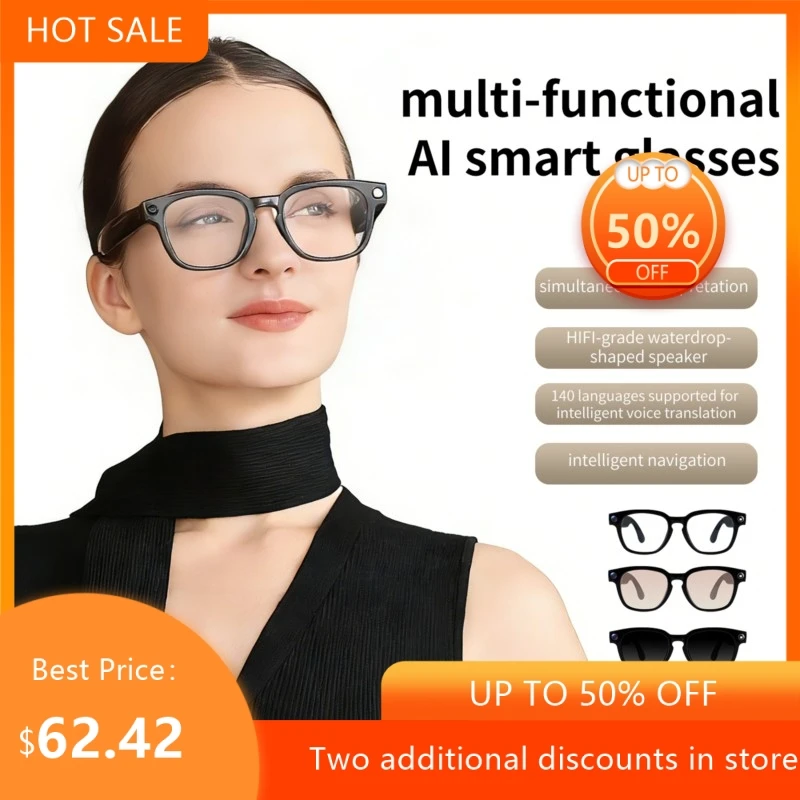 AI High-definition Photography Recording Translation Anti Shake Camera Intelligent Color Changing Bluetooth Calling Glasses 2026
AI High-definition Photography Recording Translation Anti Shake Camera Intelligent Color Changing Bluetooth Calling Glasses 2026