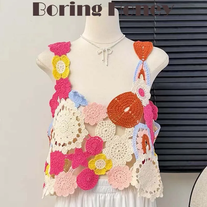 Boring Honey Summer New Fashion Hollow Out T-Shirt For Women V-Neck Single Row Button Top Bright Color Beach Vacation Top Women
Boring Honey Summer New Fashion Hollow Out T-Shirt For Women V-Neck Single Row Button Top Bright Color Beach Vacation Top Women