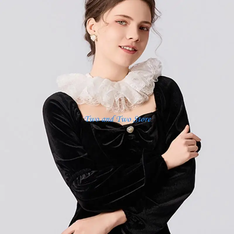 HX6F Lovely Lace Embellished Collar False Collar Polyester Construction Quick To Put On And Take Off Enhances Any Outfit
HX6F Lovely Lace Embellished Collar False Collar Polyester Construction Quick To Put On And Take Off Enhances Any Outfit
