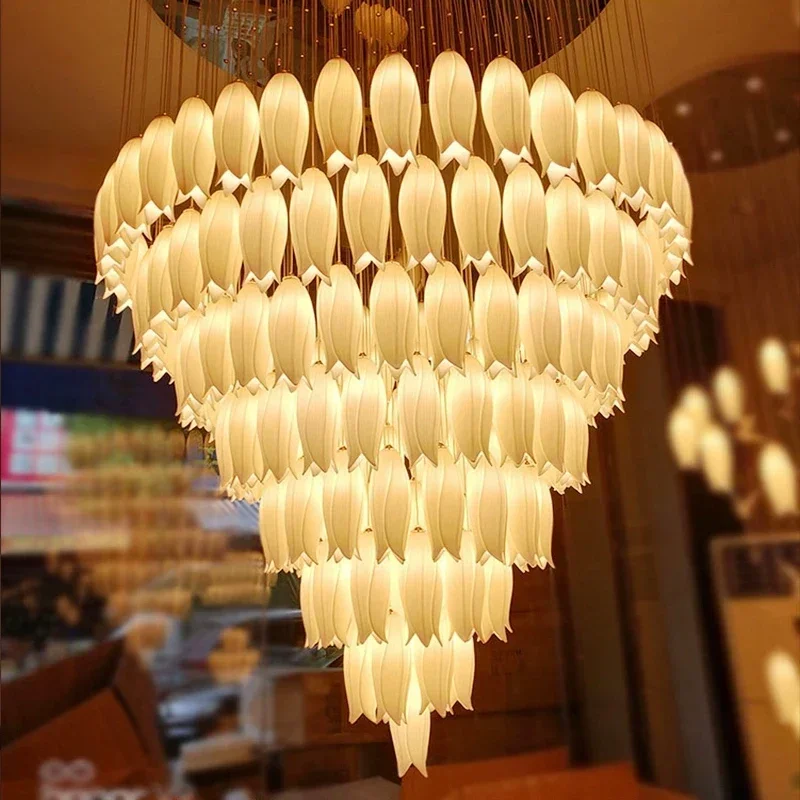 Modern Ceramic Flower Chandelier Designer Elegant Ceiling Light for Staircase Loft Stairway High-Ceiling Living Rooms Chandelier
Modern Ceramic Flower Chandelier Designer Elegant Ceiling Light for Staircase Loft Stairway High-Ceiling Living Rooms Chandelier