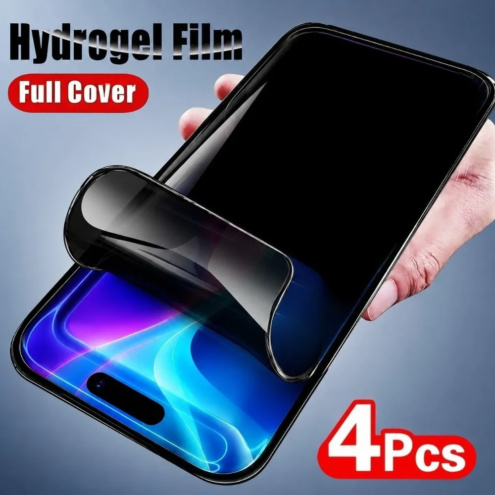 4Pcs Full Cover Privacy Hydrogel Film for iPhone 17 16 15 14 Pro Max 15 16 Plus Screen Protector for iPhone 13 12 11 Pro Air 17e
4Pcs Full Cover Privacy Hydrogel Film for iPhone 17 16 15 14 Pro Max 15 16 Plus Screen Protector for iPhone 13 12 11 Pro Air 17e