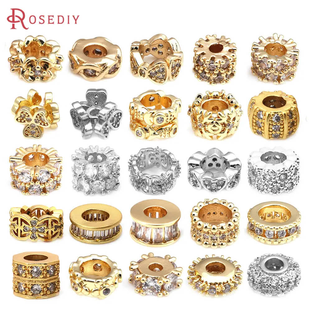 18K Gold Color Brass and Zircon Flower Spacer Beads Bracelet Beads High Quality Jewelry Making Supplies Necklace Earrings
18K Gold Color Brass and Zircon Flower Spacer Beads Bracelet Beads High Quality Jewelry Making Supplies Necklace Earrings