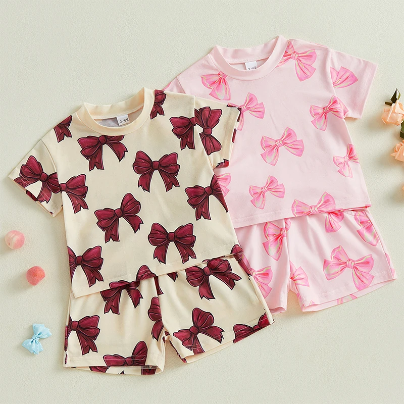 2025 Fashion Baby Toddler Girl Summer Clothes Bow Print Short Sleeve Round Neck T-Shirt Elastic Waist Shorts Outfit 0-3Y
2025 Fashion Baby Toddler Girl Summer Clothes Bow Print Short Sleeve Round Neck T-Shirt Elastic Waist Shorts Outfit 0-3Y