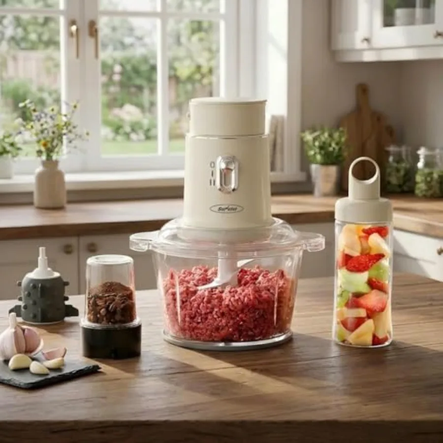 4-in-1 Electric Food Chopper and Small Food Processor Meat Grinder Garlic Peeler and Juicer 2-Speed Mini Food Processor with 1.
4-in-1 Electric Food Chopper and Small Food Processor Meat Grinder Garlic Peeler and Juicer 2-Speed Mini Food Processor with 1.