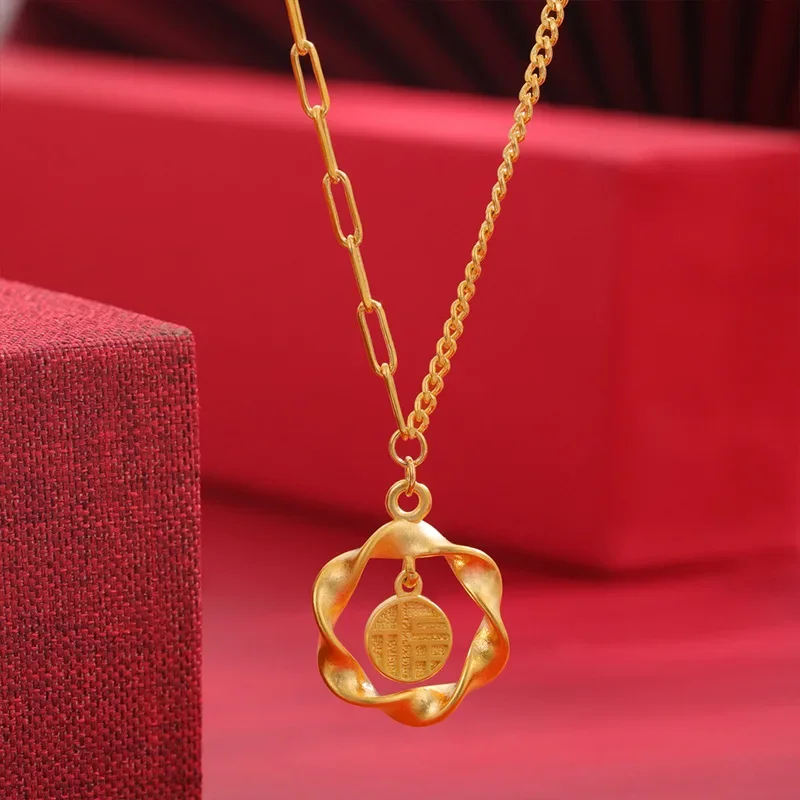 Роскошное ожерелье из чистого золота 24 карата 9999, настоящее золото, витое ожерелье с удачей, полый кулон, женский кулон с геометрическим цветком
Роскошное ожерелье из чистого золота 24 карата 9999, настоящее золото, витое ожерелье с удачей, полый кулон, женский кулон с геометрическим цветком