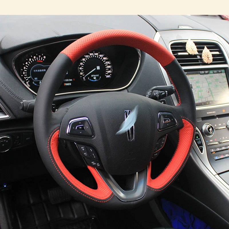 Leather for Lincoln Corsair Aviator Nautilus Continental MKZ MKC Hand Sewing Car Steering Wheel Cover Protective Car Accessories
Leather for Lincoln Corsair Aviator Nautilus Continental MKZ MKC Hand Sewing Car Steering Wheel Cover Protective Car Accessories