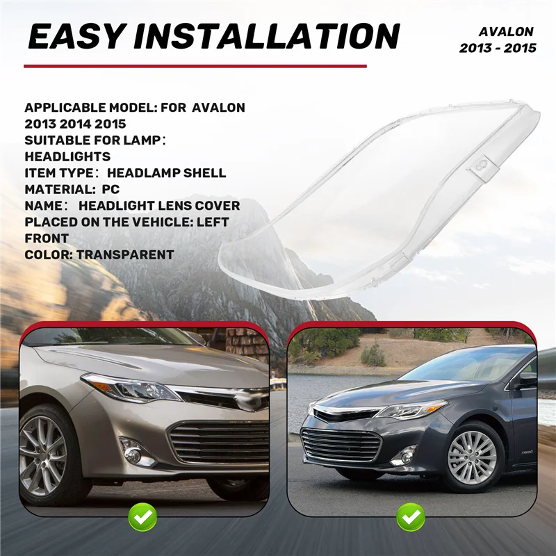 Крышка фары для Toyota Avalon 2013-2015, абажур, линза фары для Toyota, прозрачная крышка объектива
Крышка фары для Toyota Avalon 2013-2015, абажур, линза фары для Toyota, прозрачная крышка объектива