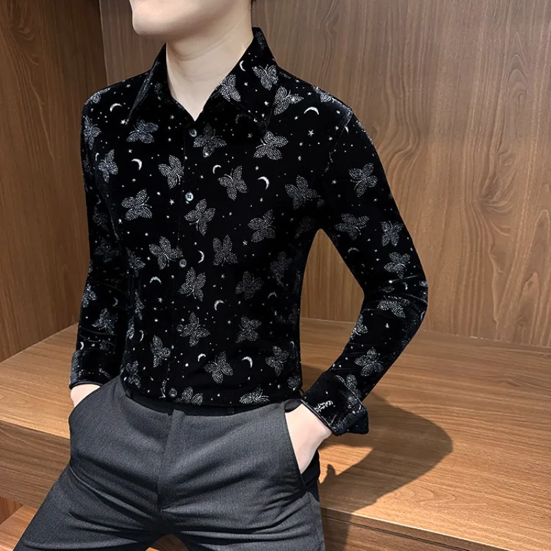 2026 Spring Velvet Butterfly Jacquard Shirt for Men Slim Fit Long Sleeve Casual Shirts Social Party Tuxedo Blouse Men Clothing
2026 Spring Velvet Butterfly Jacquard Shirt for Men Slim Fit Long Sleeve Casual Shirts Social Party Tuxedo Blouse Men Clothing