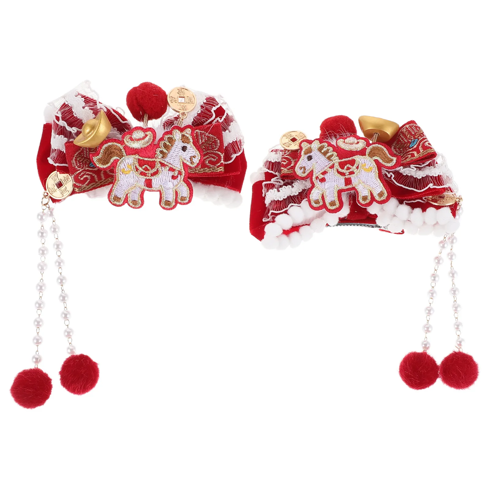 1Pair Chinese New Year Hair Clip Red Bowknot Tassel Hair Clips for Horse Style Spring Festival Accessories
1Pair Chinese New Year Hair Clip Red Bowknot Tassel Hair Clips for Horse Style Spring Festival Accessories