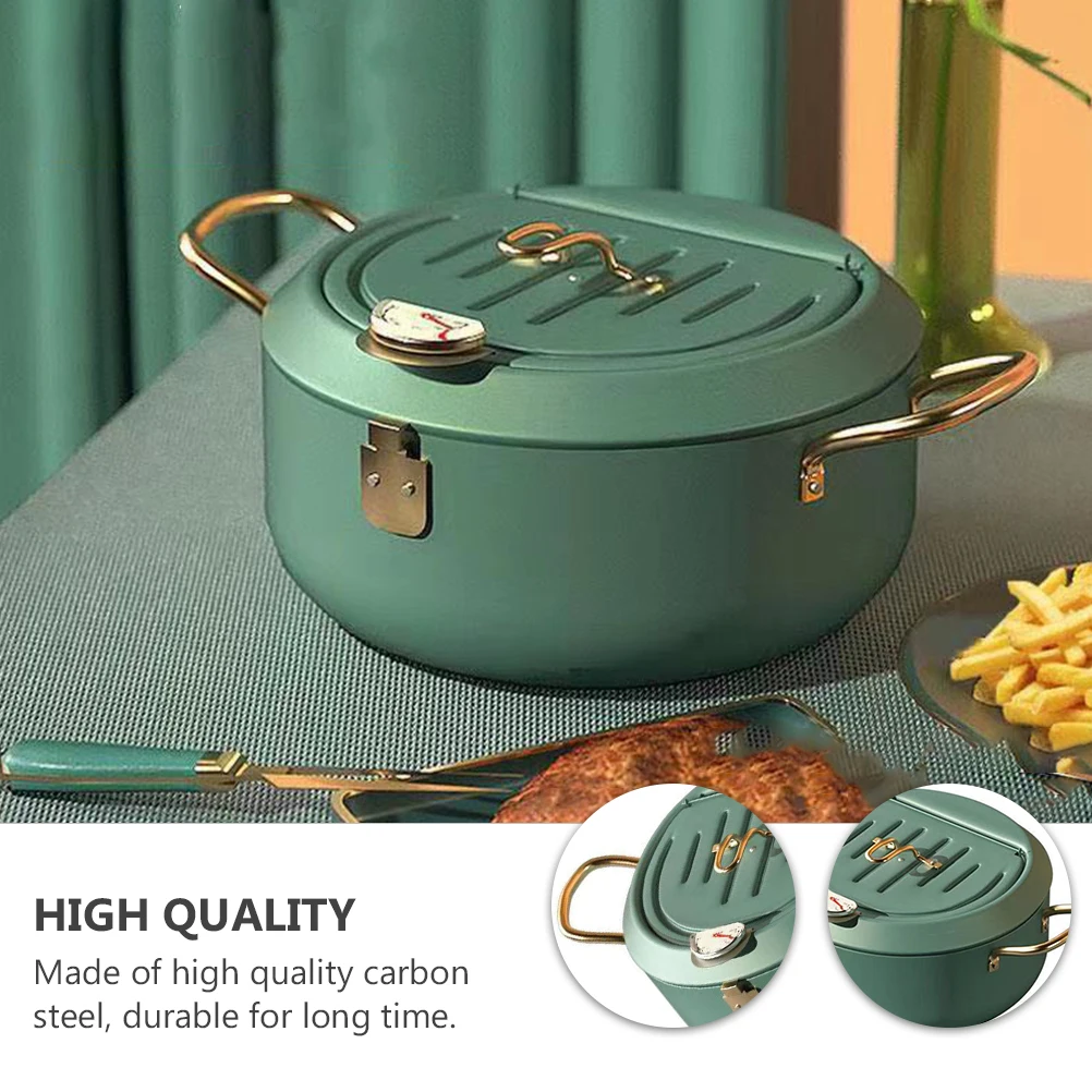 Carbon Steel Fryer Frying Pot with Temperature Gauge Kitchen Pans Deep Induction Friyer Rack Basket Mini Portable Stainless
Carbon Steel Fryer Frying Pot with Temperature Gauge Kitchen Pans Deep Induction Friyer Rack Basket Mini Portable Stainless