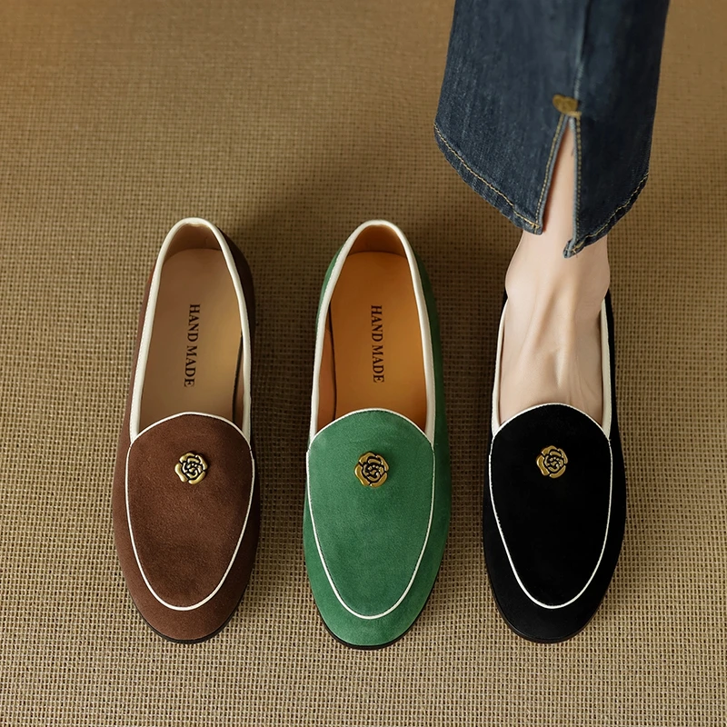 Women's new spring and autumn genuine leather sheep suede metal flower breathable and comfortable loafers casual single shoes
Women's new spring and autumn genuine leather sheep suede metal flower breathable and comfortable loafers casual single shoes