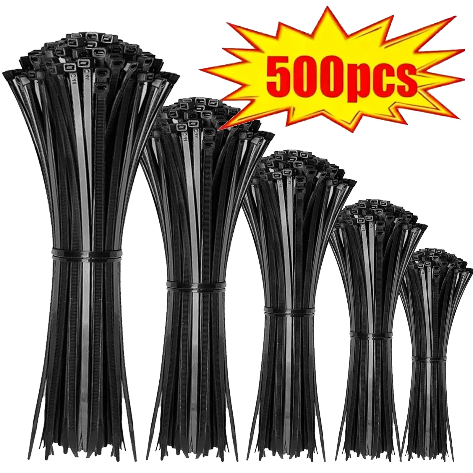 500PCS Nylon Cable Ties Black Self Locking Wire Zip Ties Strong Plastic Straps for Home Office Garden Cable Management
500PCS Nylon Cable Ties Black Self Locking Wire Zip Ties Strong Plastic Straps for Home Office Garden Cable Management