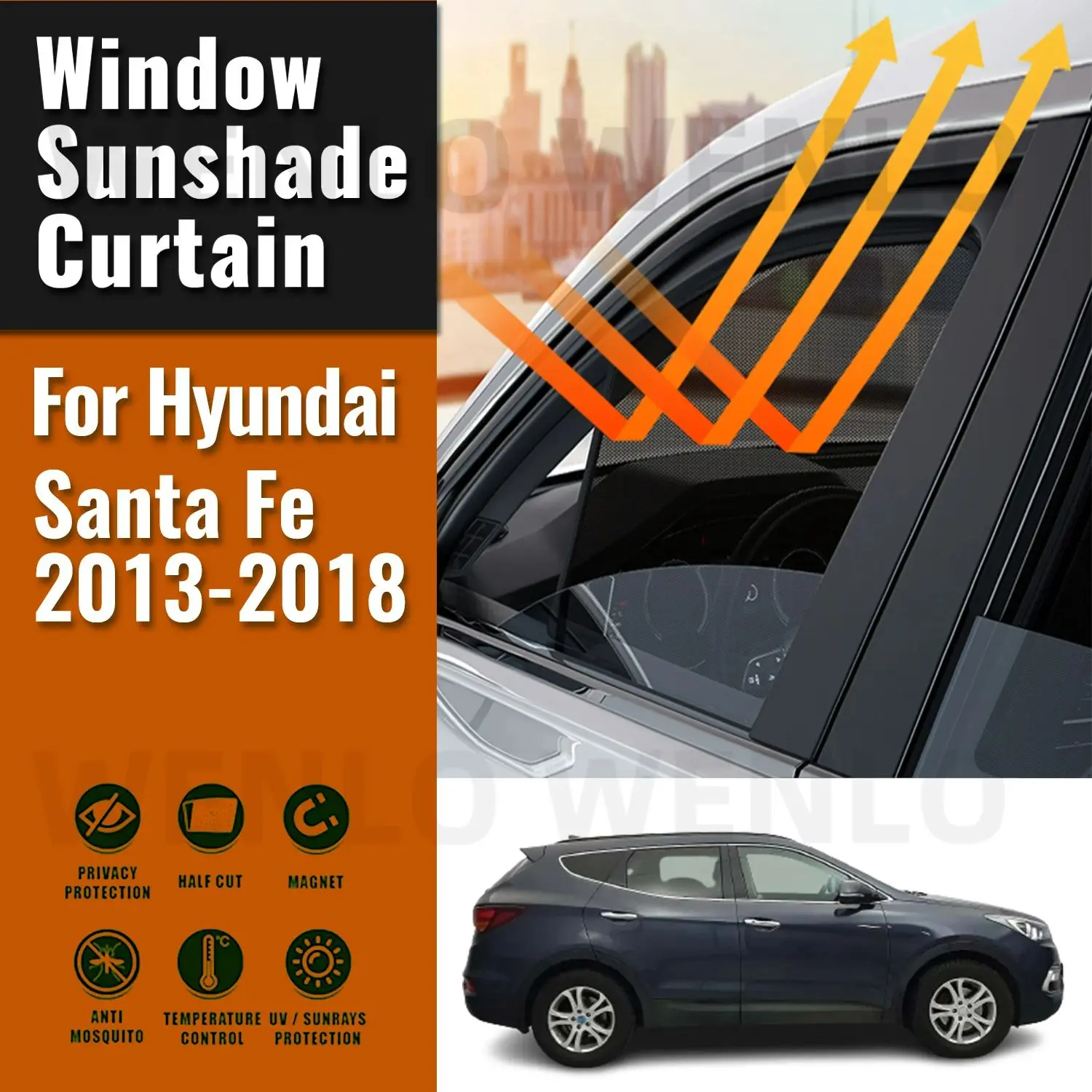 Магнитный автомобильный солнцезащитный козырек для Hyundai Santa Fe IX45 DM 2013-2018
Магнитный автомобильный солнцезащитный козырек для Hyundai Santa Fe IX45 DM 2013-2018