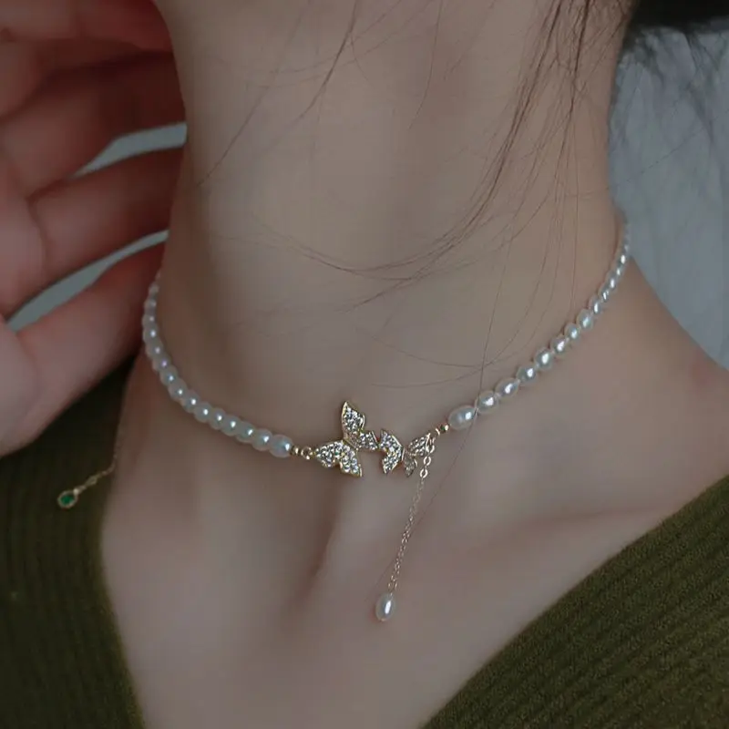 Bright Natural Rice Pearls Necklaces Gold Plated Butterfly Buckle Women Girls Collarbone Chain Fashion Necklace Jewelry Gift
Bright Natural Rice Pearls Necklaces Gold Plated Butterfly Buckle Women Girls Collarbone Chain Fashion Necklace Jewelry Gift