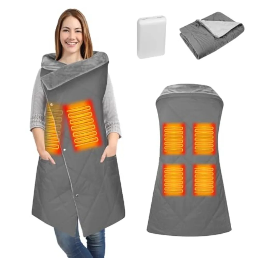 Heated Blanket Battery Operated, USB Cordless Electric Blanket with 10000mAH Battery and 3 Heating Levels, Portable Heated Wear
Heated Blanket Battery Operated, USB Cordless Electric Blanket with 10000mAH Battery and 3 Heating Levels, Portable Heated Wear