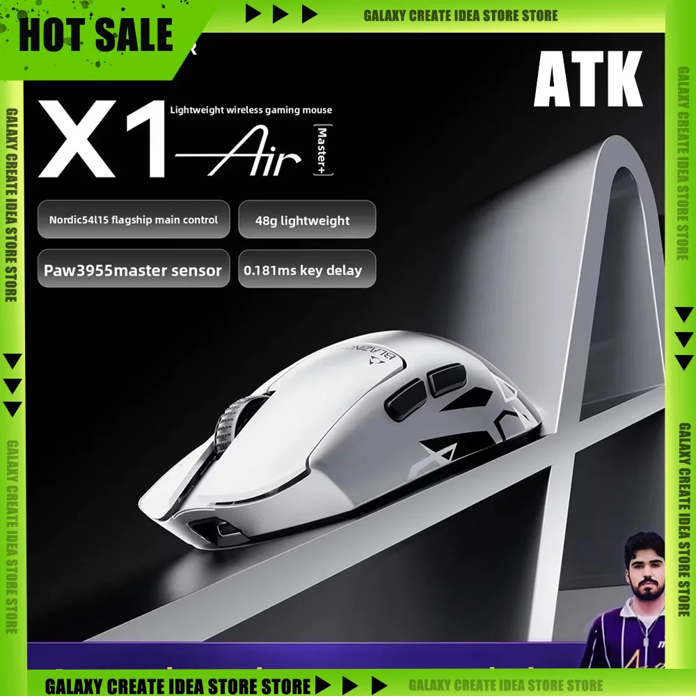 ATK X1AIR Ultimate Plus Wireless Gaming Mouse PAW3955Master Light Weight E-sports Mouse Long Battery Life For PC Gamer Gifts
ATK X1AIR Ultimate Plus Wireless Gaming Mouse PAW3955Master Light Weight E-sports Mouse Long Battery Life For PC Gamer Gifts