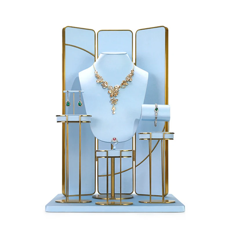 Подставка для демонстрации ювелирных изделий, светло-голубая, для ожерелий, колец, серег, браслетов, витрина для украшений, подставка для демонстрации на прилавке
Подставка для демонстрации ювелирных изделий, светло-голубая, для ожерелий, колец, серег, браслетов, витрина для украшений, подставка для демонстрации на прилавке