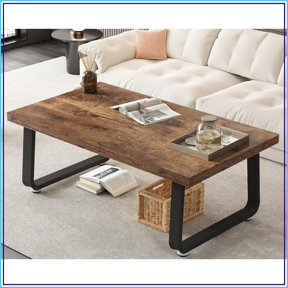Rustic Coffee Table, Industrial Wood and Metal Center Table, Farmhouse Minimalist Oak Coffee Table for Living Room, Rectangular Tea Table for Bedroom Home, 39 In
Rustic Coffee Table, Industrial Wood and Metal Center Table, Farmhouse Minimalist Oak Coffee Table for Living Room, Rectangular Tea Table for Bedroom Home, 39 In