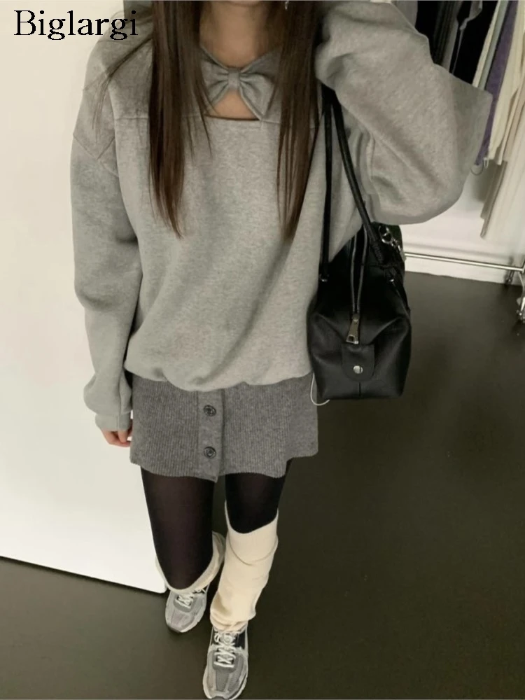 Spring Pullover Sweatshirt Women Bow Collar Fashion Long Sleeve Ladies Sweatshirts Korean Style Loose Woman Sweatshirt Tops
Spring Pullover Sweatshirt Women Bow Collar Fashion Long Sleeve Ladies Sweatshirts Korean Style Loose Woman Sweatshirt Tops