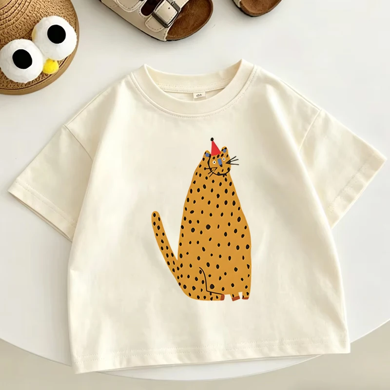 Kids Party Leopard T-Shirt Boy Girl Animal Lover Gift T Shirt New Style Merch Cotton Tee Cute Cartoon Animal Casual Cotton Top
Kids Party Leopard T-Shirt Boy Girl Animal Lover Gift T Shirt New Style Merch Cotton Tee Cute Cartoon Animal Casual Cotton Top