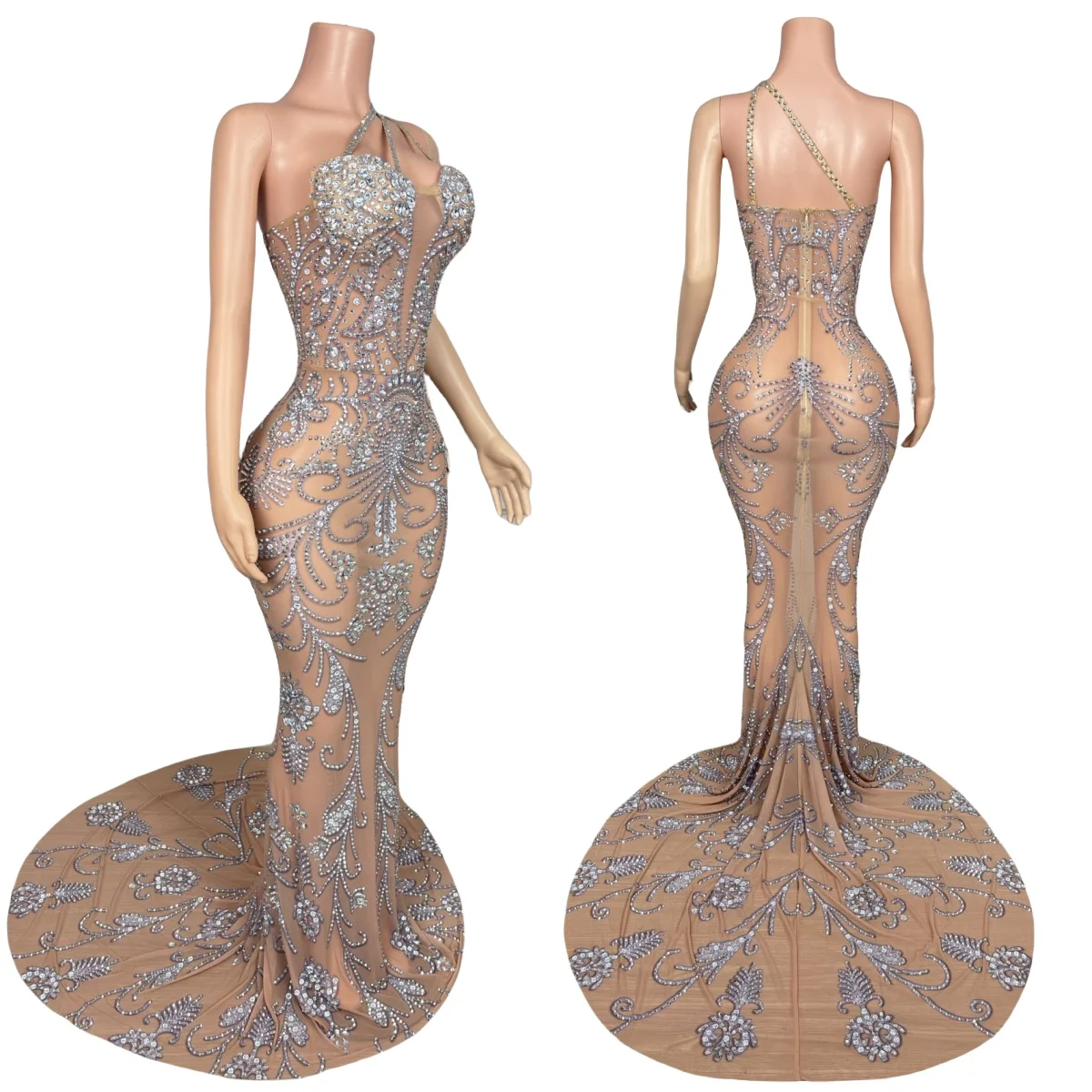 Sparkly Crystals Luxury Evening Gown Women Formal Couture See Through Mesh Long Dress Nightclub Party Costume Prom Dress Yadan
Sparkly Crystals Luxury Evening Gown Women Formal Couture See Through Mesh Long Dress Nightclub Party Costume Prom Dress Yadan