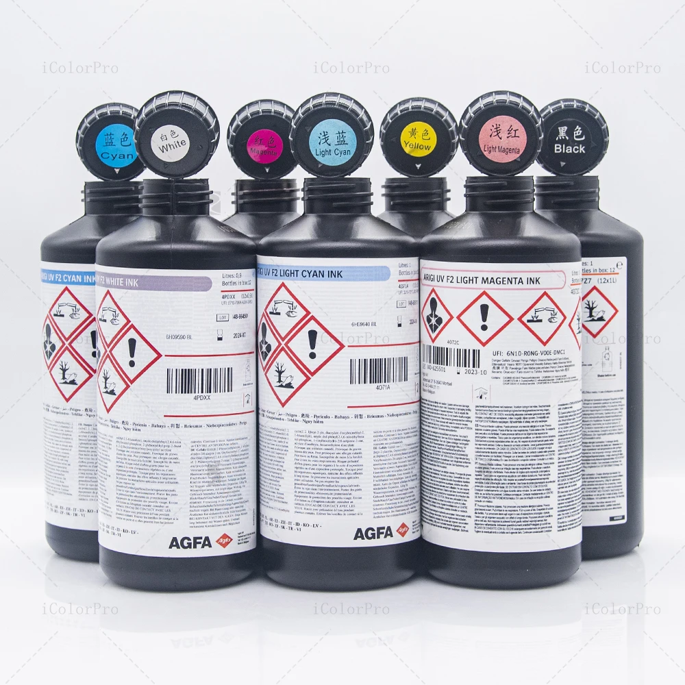 Original AGFA F2 UV Ink for Ricoh Printheads | High Adhesion & Vivid Colors | Imported from Belgium 
Original AGFA F2 UV Ink for Ricoh Printheads | High Adhesion & Vivid Colors | Imported from Belgium