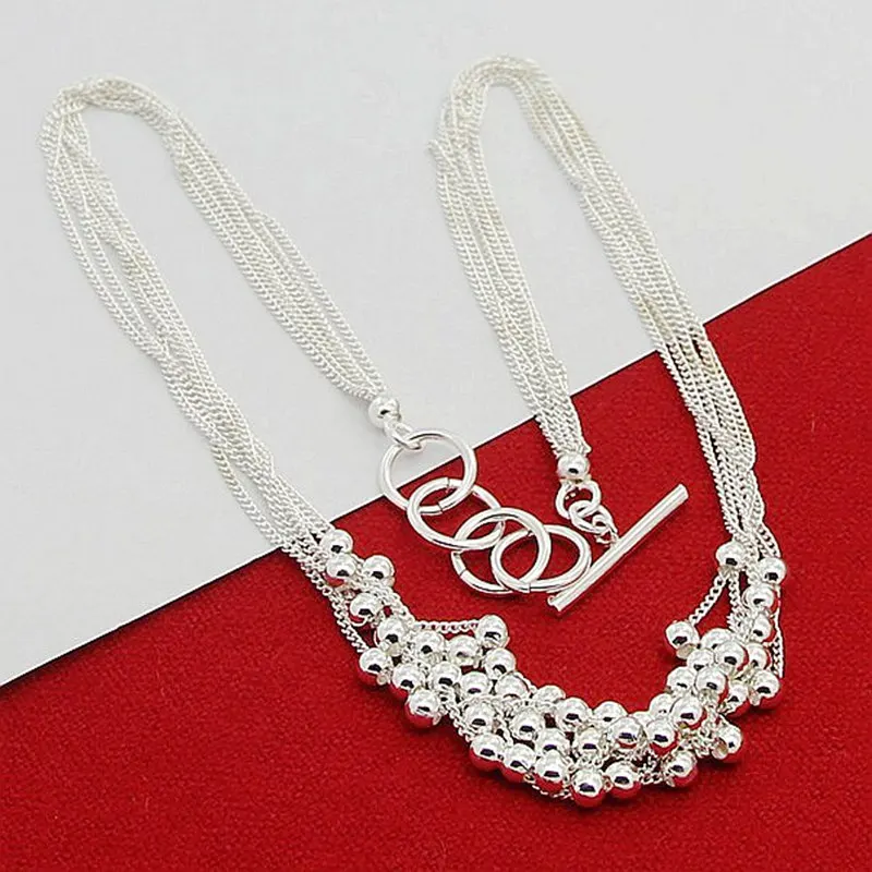 Fine 925 Sterling Silver Charm Necklace Fashion Jewelry Beads for Woman High Quality Chain Women Lady
Fine 925 Sterling Silver Charm Necklace Fashion Jewelry Beads for Woman High Quality Chain Women Lady
