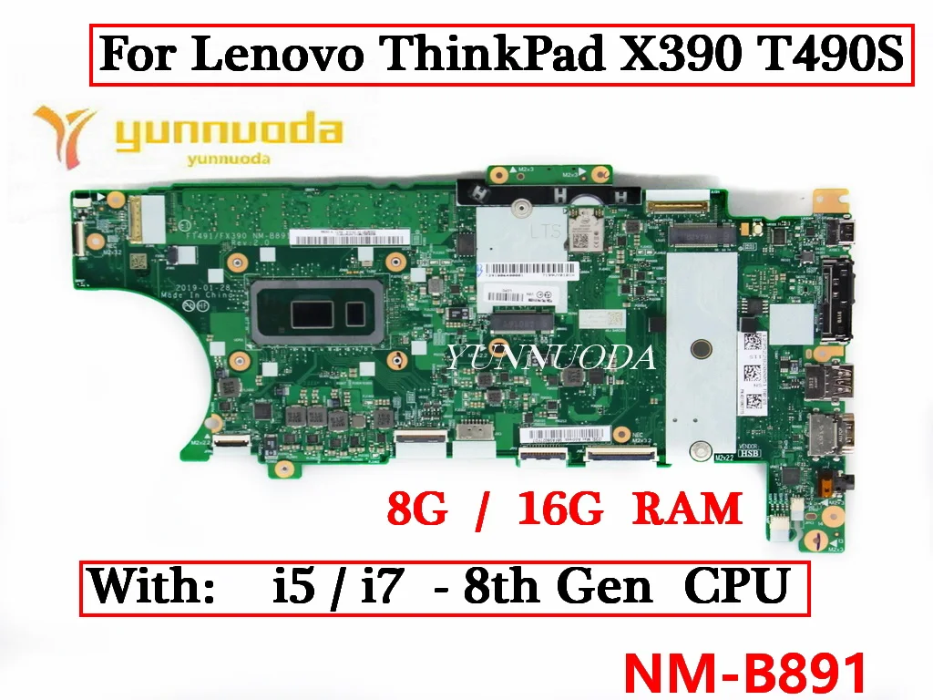 NM-B891 для Lenovo ThinkPad X390 T490S, материнская плата для ноутбука с процессором i5 i7 8-го поколения, 8 ГБ 16 ГБ ОЗУ, 100% тестирование
NM-B891 для Lenovo ThinkPad X390 T490S, материнская плата для ноутбука с процессором i5 i7 8-го поколения, 8 ГБ 16 ГБ ОЗУ, 100% тестирование