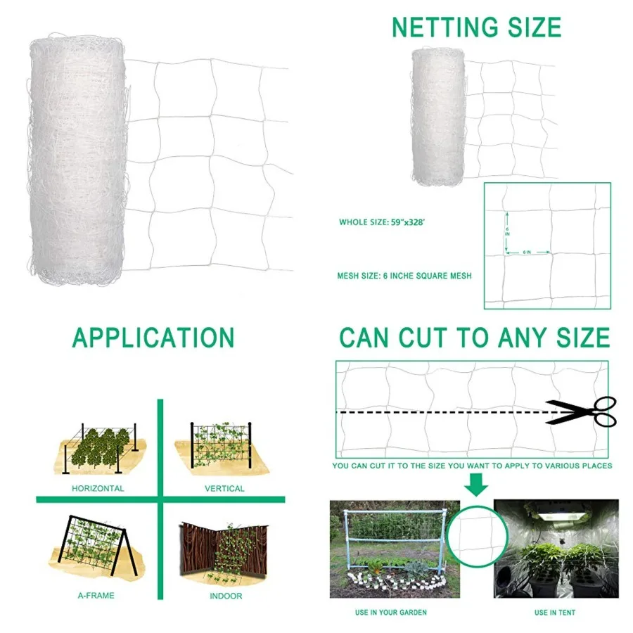 Heavy Duty Trellis Netting Roll - Plastic Plant Trellis Net for Climbing Plants
Heavy Duty Trellis Netting Roll - Plastic Plant Trellis Net for Climbing Plants