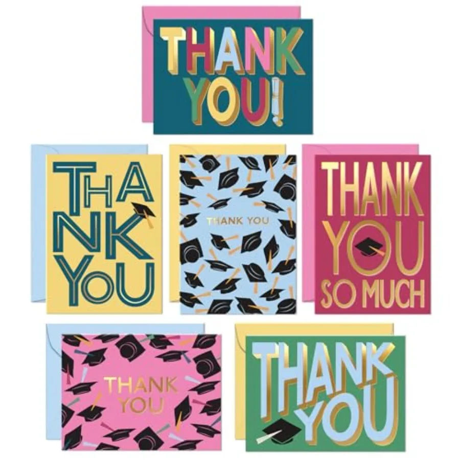 SandO Set of 24 Fun Graduation Thank You Cards with Envelopes - Teacher Greetings for High School and College Graduate - Cute A
SandO Set of 24 Fun Graduation Thank You Cards with Envelopes - Teacher Greetings for High School and College Graduate - Cute A