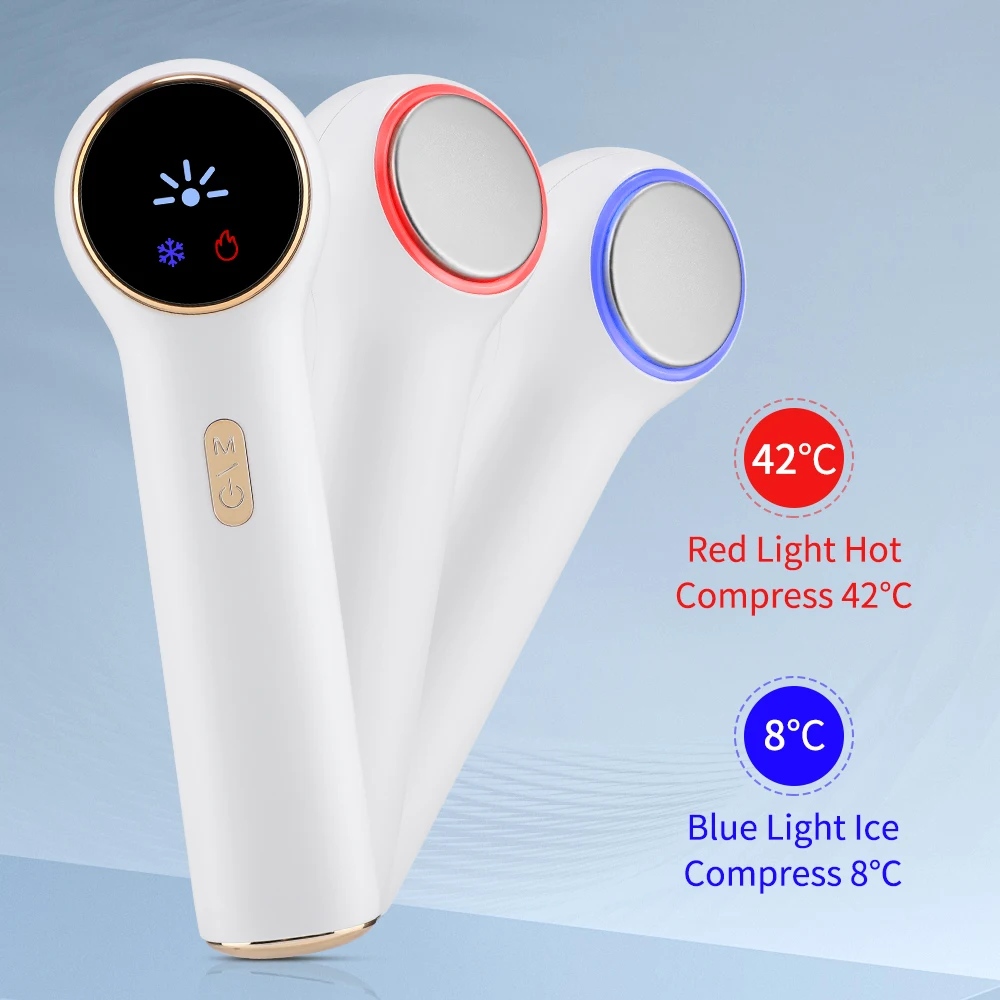 Portable Hot Cold Facial Beauty Device Handheld Red Blue Light Facial Hammer Skin Tightening Shrink Pores Anti Aging
Portable Hot Cold Facial Beauty Device Handheld Red Blue Light Facial Hammer Skin Tightening Shrink Pores Anti Aging