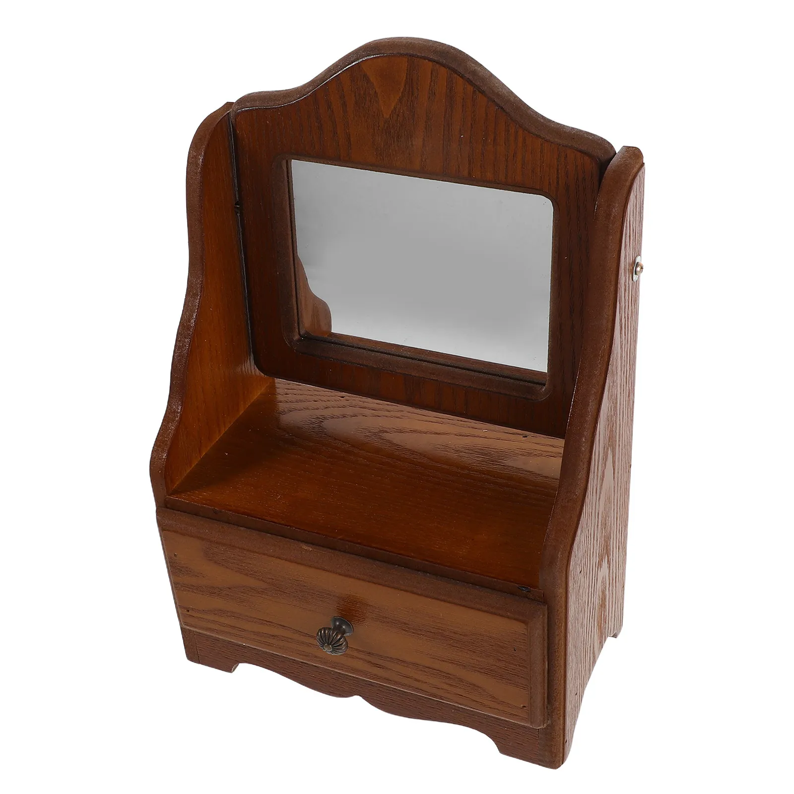 Vintage Wood Frame Makeup Mirror with Drawer French Style Hd Reflective Surface Desktop Organizer for Bedroom Or Dressing Area
Vintage Wood Frame Makeup Mirror with Drawer French Style Hd Reflective Surface Desktop Organizer for Bedroom Or Dressing Area