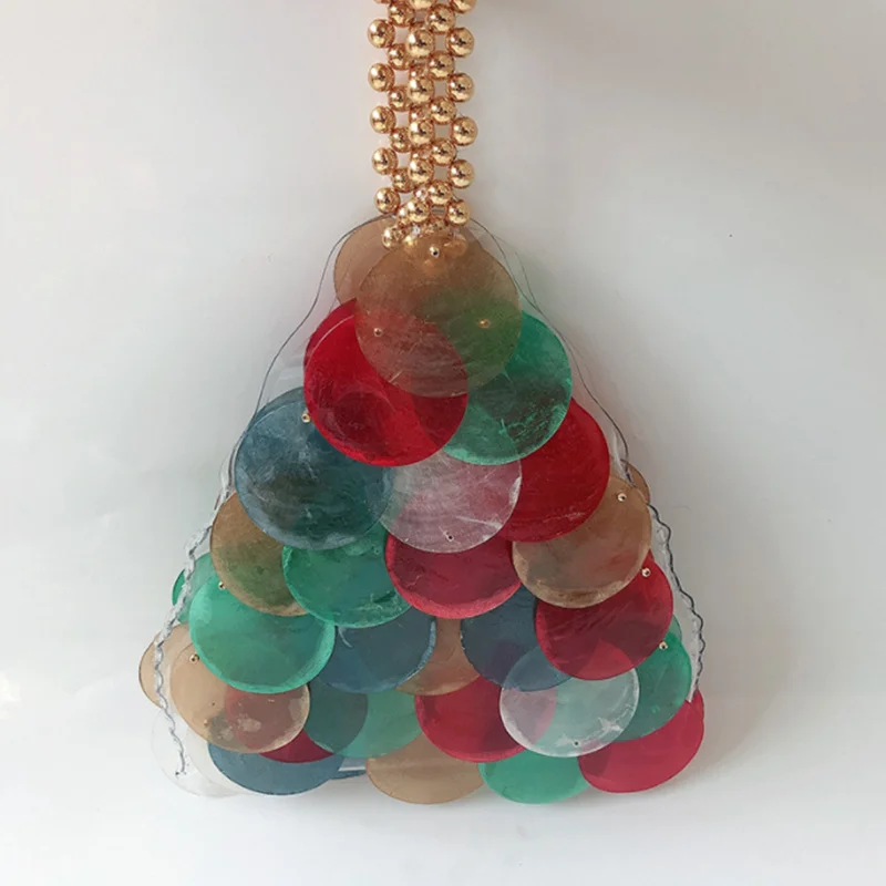 Korean version of hand-woven chain bag female Fairy shrimp chips triangle colorful portable shell
Korean version of hand-woven chain bag female Fairy shrimp chips triangle colorful portable shell