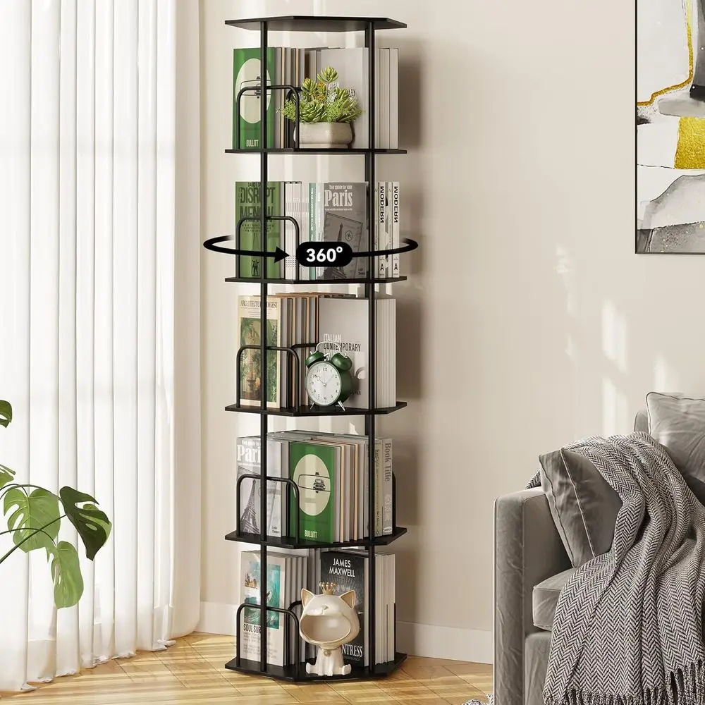 SUNMORY 5 Tier Rotating Bookshel Tower, Revolving 360 ° Spinning Bookcase, Hexagonal Book Shel Storage Carousel, Veal Rotate Tur
SUNMORY 5 Tier Rotating Bookshel Tower, Revolving 360 ° Spinning Bookcase, Hexagonal Book Shel Storage Carousel, Veal Rotate Tur