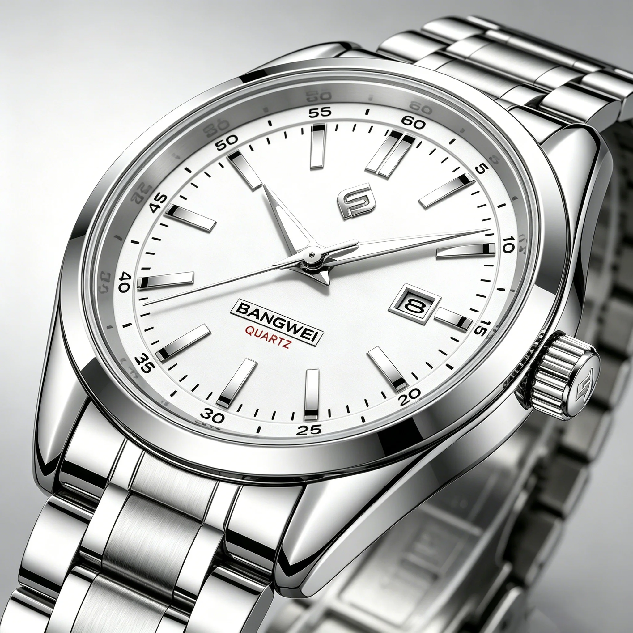 BANGWEI Men's Classic Quartz Watch Waterproof Date Display Silver Steel Band Casual Business Wristwatch for Gift+Box
BANGWEI Men's Classic Quartz Watch Waterproof Date Display Silver Steel Band Casual Business Wristwatch for Gift+Box