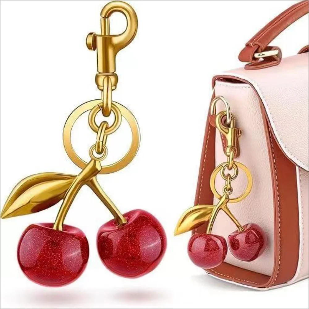 1pc Y2K-Inspired Cherry Keychain with Thick Golden Heart Clasp & Red Cherry Pendant - Durable Alloy, Perfect for Bag & Key Decor
1pc Y2K-Inspired Cherry Keychain with Thick Golden Heart Clasp & Red Cherry Pendant - Durable Alloy, Perfect for Bag & Key Decor