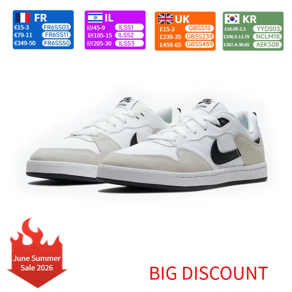 Nike SB Alleyoop Suede Low-Top Skate Shoe for Men in White CJ0882-100
Nike SB Alleyoop Suede Low-Top Skate Shoe for Men in White CJ0882-100