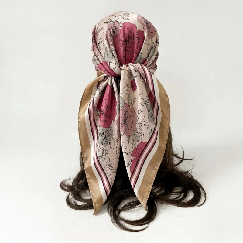 Vintage Satin Square Scarf Women Summer Hijab Artistic Rose Floral Design Lightweight Neck Wrap Hair Tie Casual Travel Headwear
Vintage Satin Square Scarf Women Summer Hijab Artistic Rose Floral Design Lightweight Neck Wrap Hair Tie Casual Travel Headwear